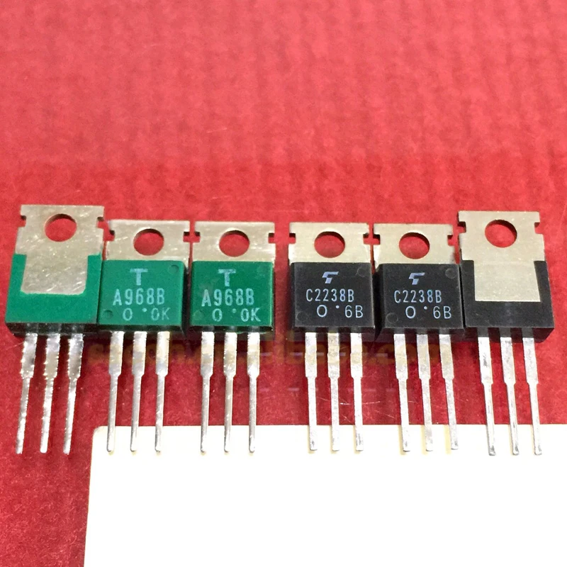 10 пар транзисторов 2SA968B или 2SA968 + 2SC2238B или 2SC2238 TO-220 5A 160V NPN + PNP