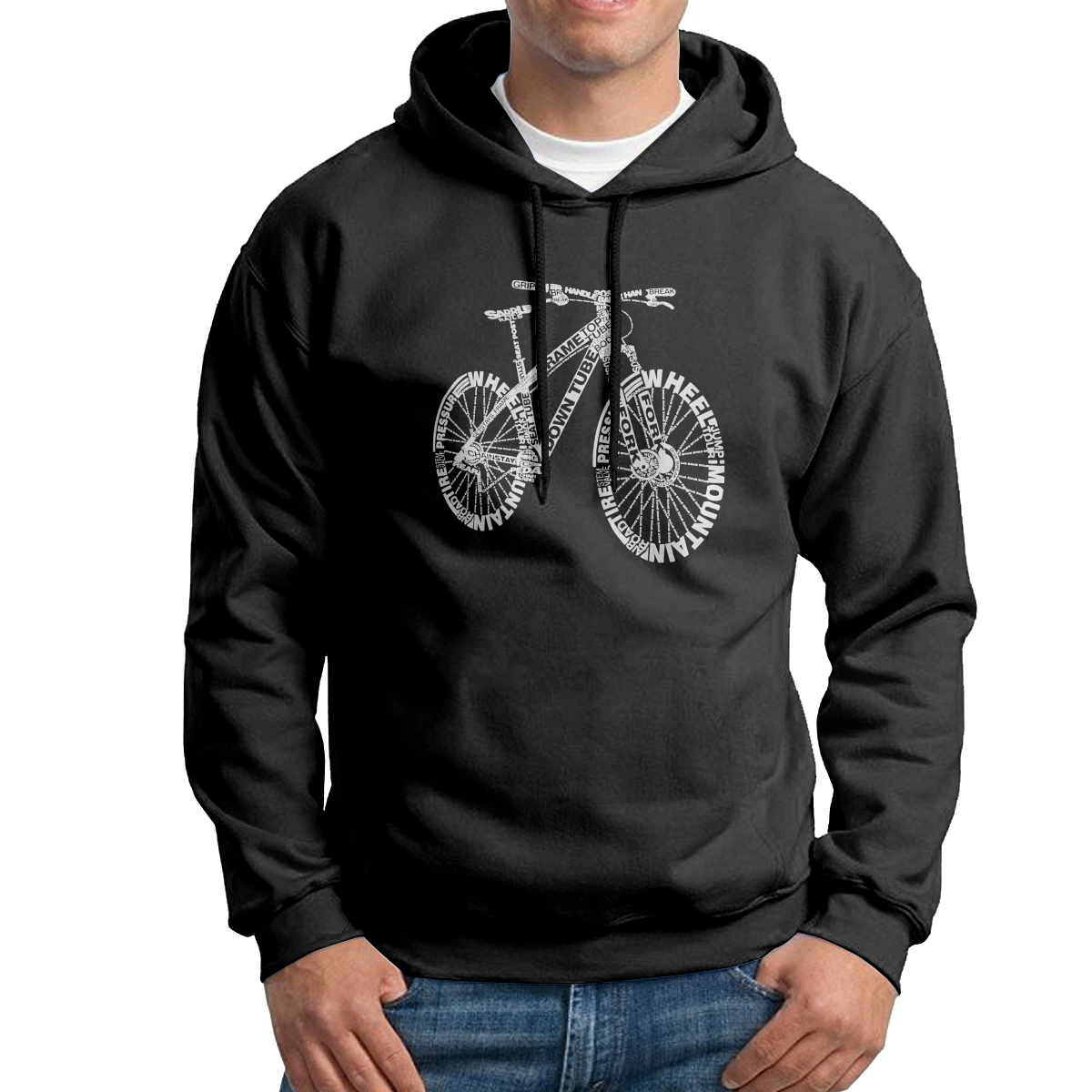 

Men Hooded Sweatshirt Bicycle Amazing Anatomy Mountain Bike 100% Cotton Normal Novelty Hoodies Hoodie Shirt