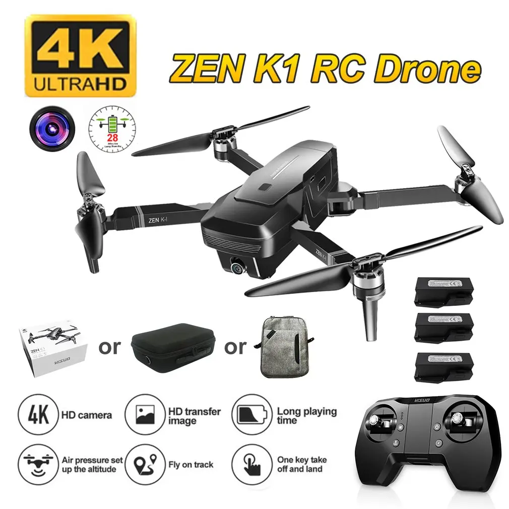 Visuo ZEN K1 GPS Радиоуправляемый Дрон с 4K HD двойной камерой управление жестами 5G Wifi FPV