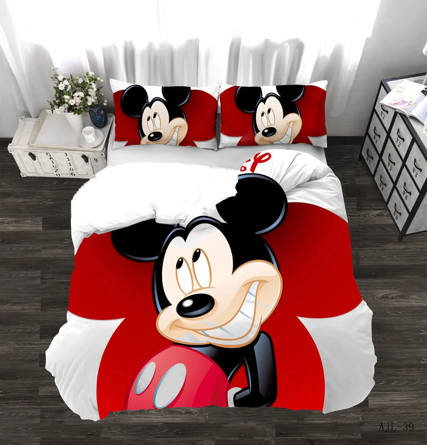 Комплект постельного белья Disney Mickey Minnie с мультяшным рисунком пододеяльник