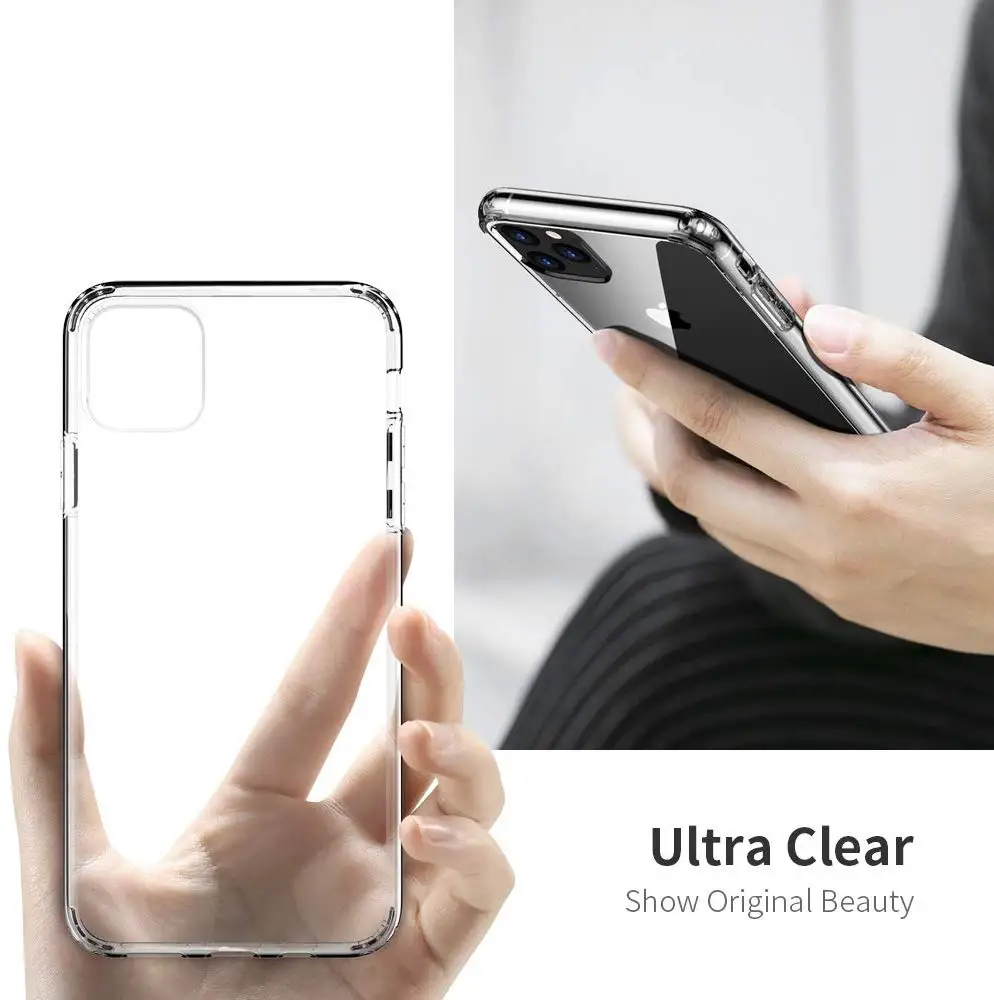 Чехол Arvin для iPhone 11 Pro Max, прозрачный противоударный жесткий чехол из мягкого ТПУ, Ультратонкий чехол с поддержкой беспроводной зарядки