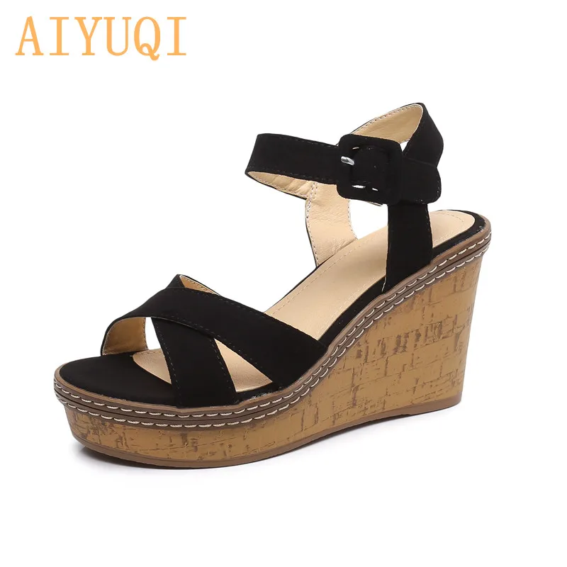 Женские сандалии на высоком каблуке и платформе римские толстой