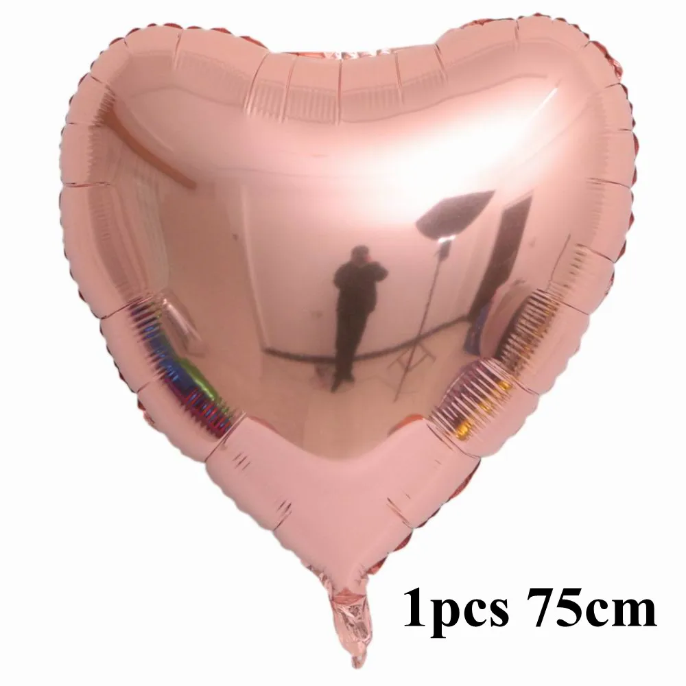 1pcs 75cm heart 10 шт./лот, 18 дюймов, розовое золото, сердце, фольга, шары, свадьба, день рождения, вечеринка, декор для детского душа, принадлежности, подарки на день Святого Валентина - Цвет: 1pcs 75cm heart