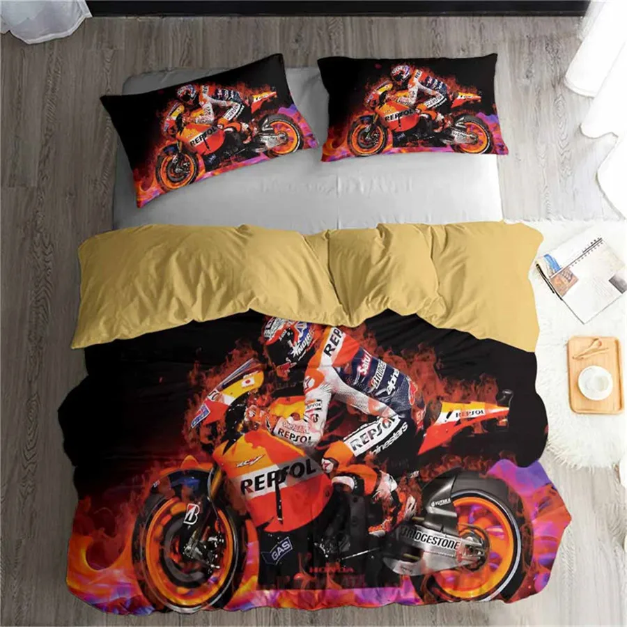 HELENGILI 3D Постельное белье с принтом &quotмотоцикл&quot постельное Bedcloth Наволочка на