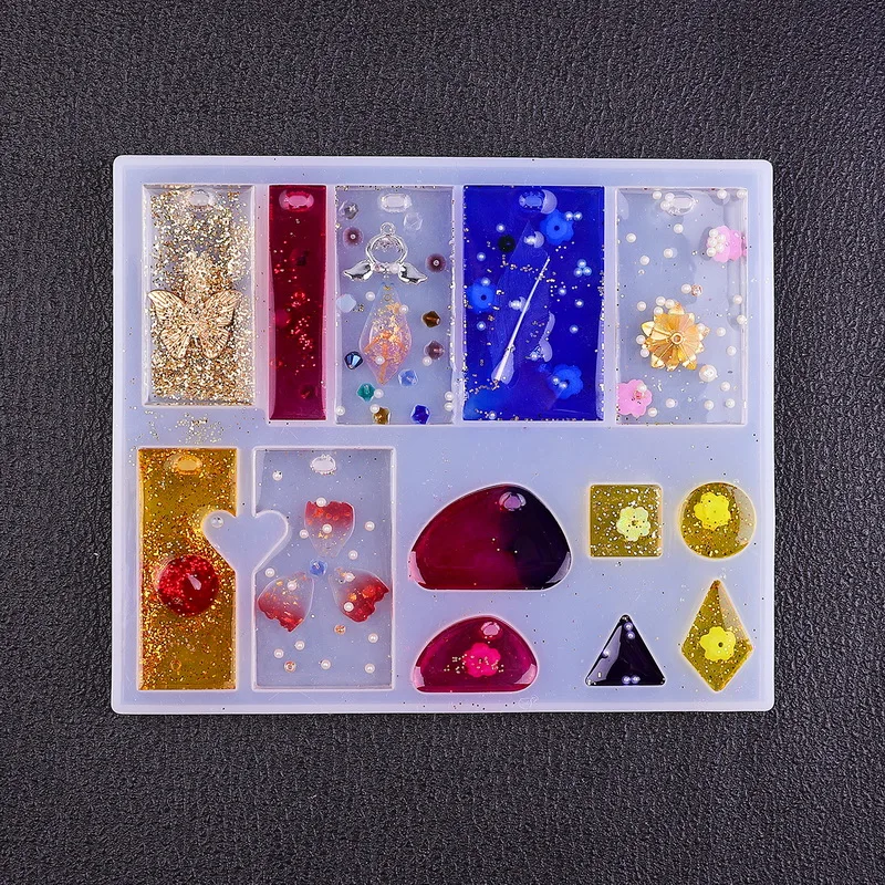 

1Pc Transparent Silicone Mold Resin Decorative Craft DIY Different Type Drop Water Geometric Silicone Mold For Jewelry Findings