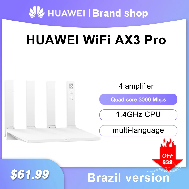 Wi Fi роутер Huawei AX3 4 ядра до 3000 Мбит/с 2 ГГц 5 ГГц|Беспроводные роутеры| |