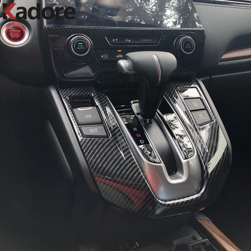 Для Honda CRV CR V 2017 2018 2019 углеродное волокно внутренняя панель переключения передач