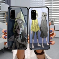 little nightmares 2 phone case glow luminous tempered glass for samsung galaxy s20 5g 10 plus elite s20 ultra note p9 10e cover
