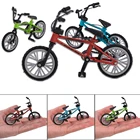 Сплав мини Finger Bikes пальчиковая доска велосипедные игрушки с тормозным канатом Синий Имитация сплав Пальчиковый bmx велосипед детский подарок мини размер