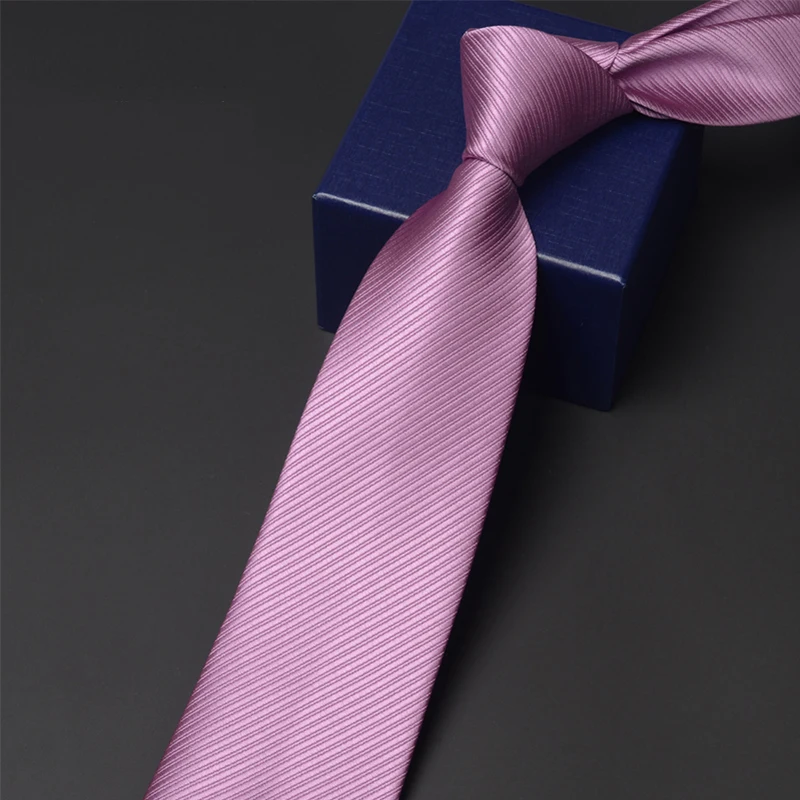 

2022 Brand New Business Work Tie for Men High Quality 6CM & 8CM Neck Tie Male Fashion Formal Solid Color Necktie With Gift Box