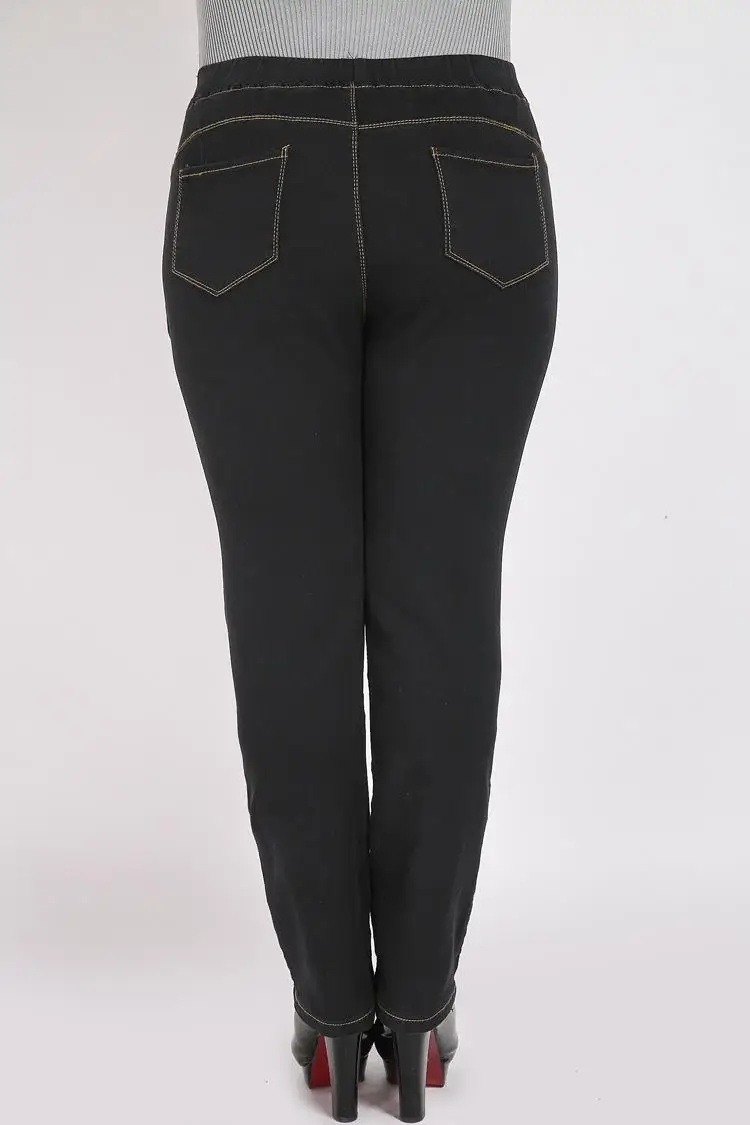2XL-9XL Autumn Winter Large Size jean Women Casual High Waist Stretch Pencil Denim Pants 6XL 7XL 8XL Plus size Jean Trouser