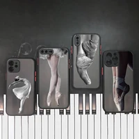 dance ballet girl shoes phone case matte transparent for iphone 7 8 11 12 plus mini x xs xr pro max cover
