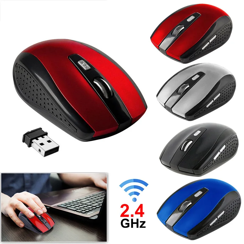 

Multi-style 2.4GHz Wireless Optical Mouse with USB 2.0 Receiver for Computer Laptop Gaming Players Essential беспроводная мышь
