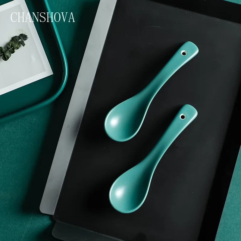 Керамическая ложка CHANSHOVA фарфоровая суповая столовые приборы домашняя кухонная