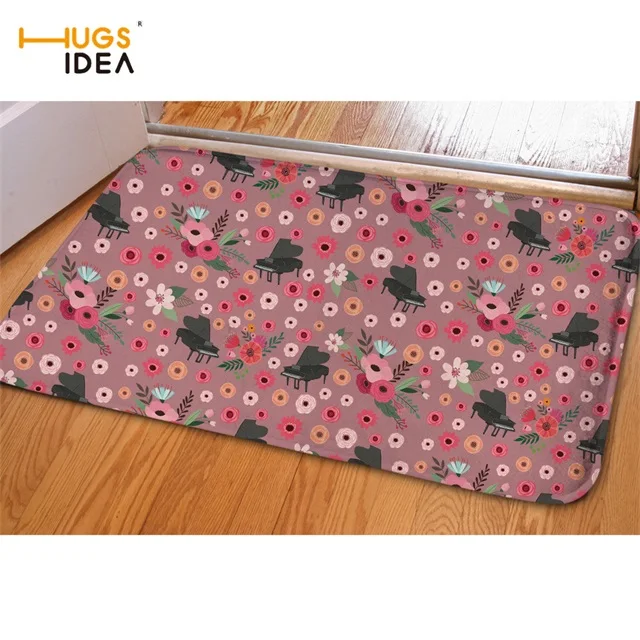 H10242CN HUGSIDEA мультфильм цветок принт Пианино Коврик Нескользящие коврики на пол для спальни Ретро заметки дизайн ковёр для гостиной мягкий гобелен - Цвет: H10242CN