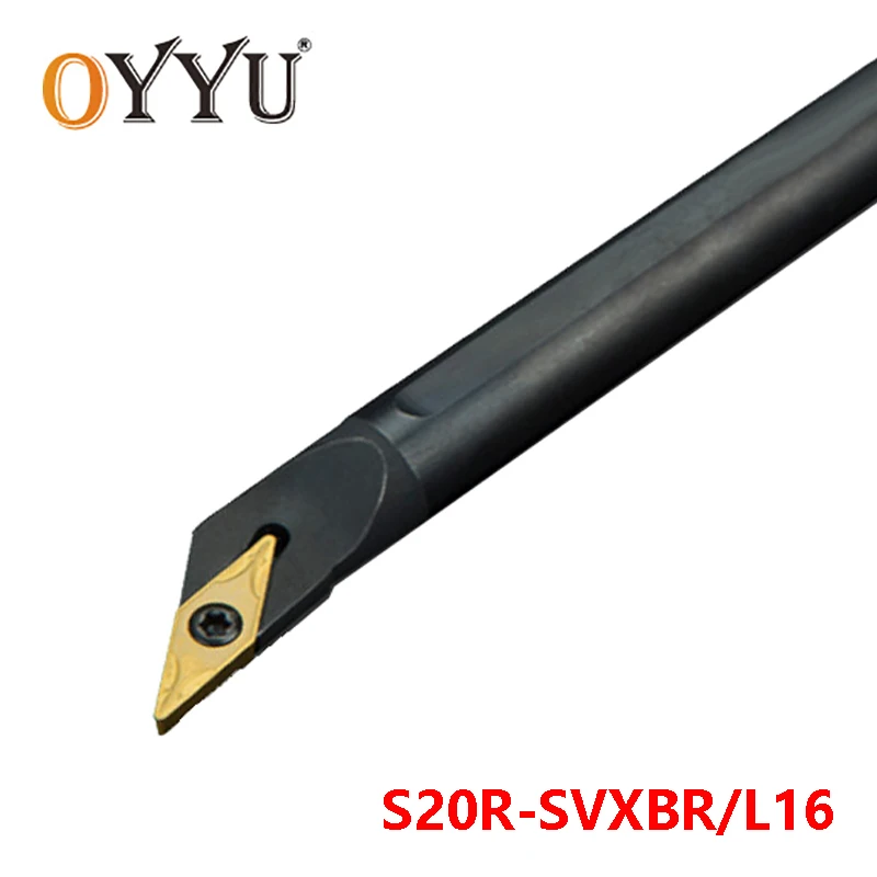

OYYU SVXBR 20 мм S20R-SVXBR16 держатель инструмента для внутренней обточки S20R-SVXBL16, карбидные вставки для ЧПУ, сверлильный стержень с хвостовиком VBMT16