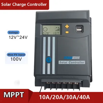 MPPT10A 20A 30A 40A Solar Panel Battery Regulator Charge Controller 12V 24V Dual USB LCD with WIFI For Lead Acid Lithium Battery