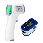 Портативный пальцевой оксиметр Пульс перфузионный индекс SPO2 Монитор кислорода в крови OLED дисплей + Цифровой Лоб Инфракрасный термометр