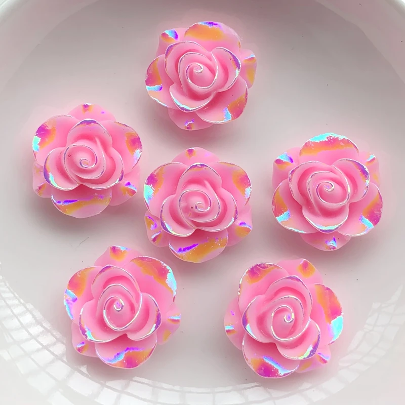 

8 kinds of AB color rose flat back resin rhinestone DIY decorative accessories applique water diamond 100 pcs /lot free delivery