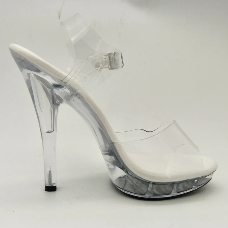 Туфли женские на высоком каблуке 13 см сандалии платформе с кристаллами низкая