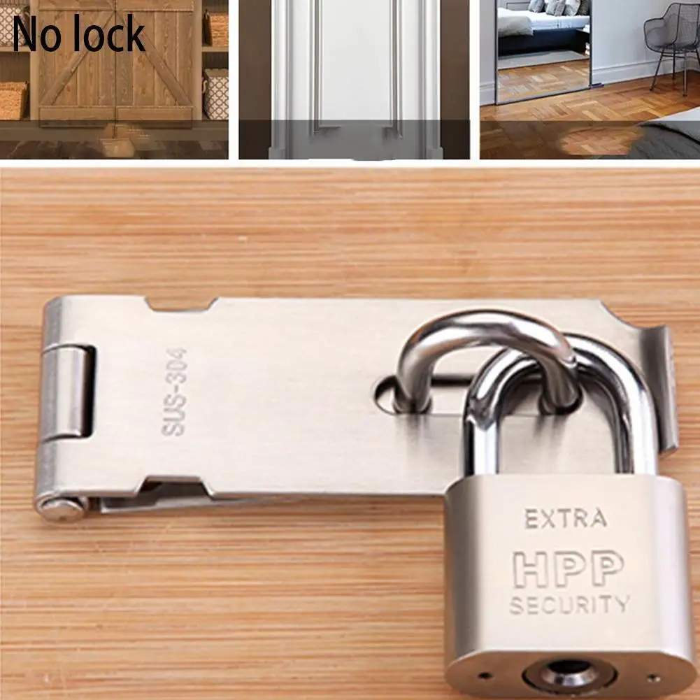 

1pc Steel Door Buckle Hand Polished Chrome Safety Buckles Door Bolts Anti-theft Fittings Finish Locks Thickened D R1K5