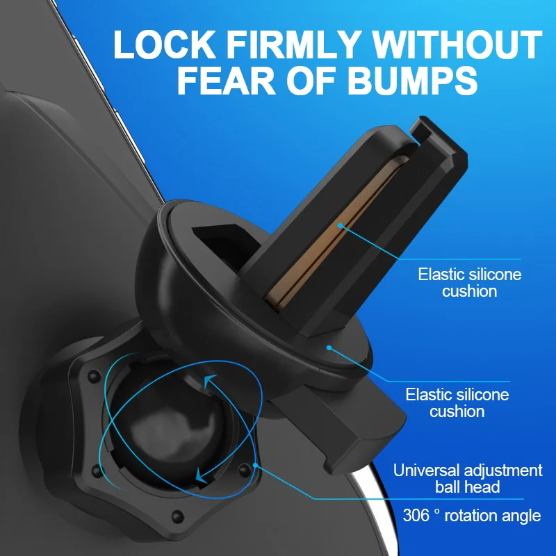 

Qi Wireless Charger for iPhone XS 11 Pro 15W Fast Charging for Samsung S9 S10 S20 Portable Charger Car Holder Smartphone Stand