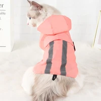 pet dog cat raincoat outdoor waterproof hooded jacket reflective tape jumpsuit for small medium large dogs cats rain cloak s 3xl