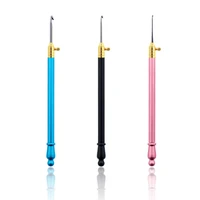 new colorful metal handle with 10pcs interchangeable head lace knitting handmade diy small crochet hook
