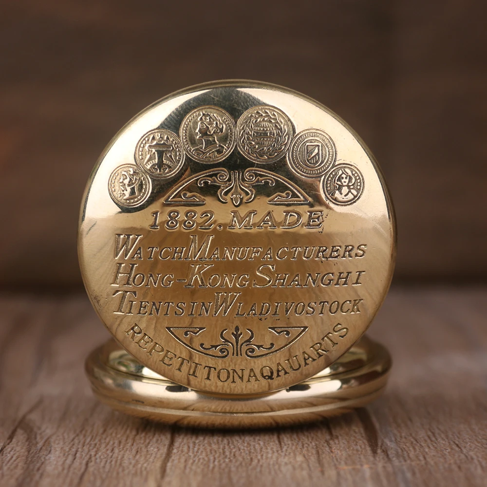 Luxury Golden Pocket Watch Skeleton Steampunk Mechanical Hand Wind Fob Clock Men Women Unisex Gift + Chain Gift