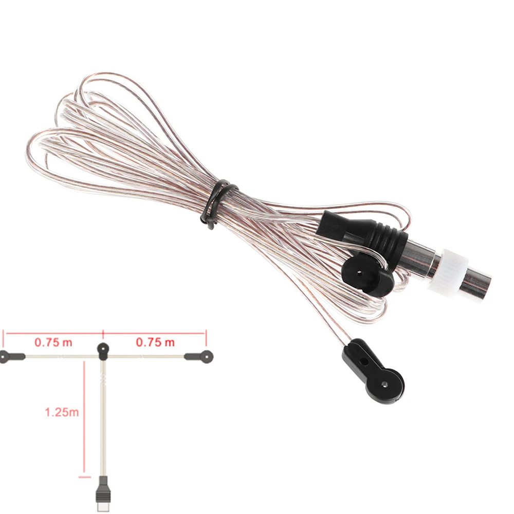 Universal Indoor FM Dipole Antenna Radio Receiver Amplifier MD TV Card Aerial Car Electronics Video Audio Accessories |