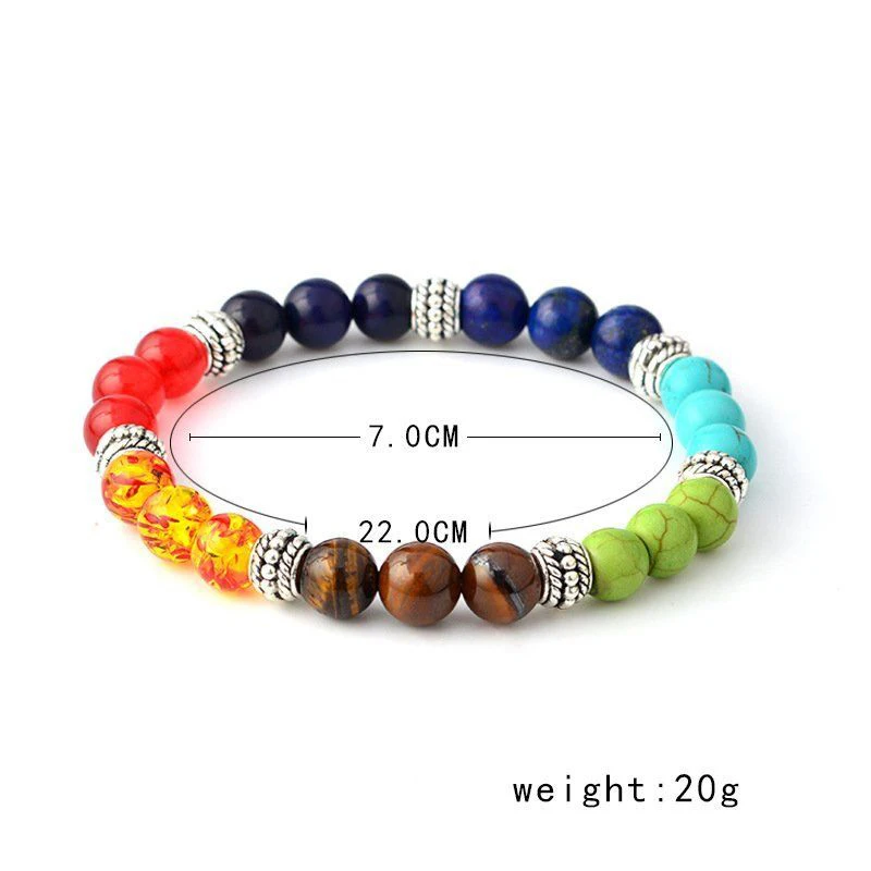 

7 Colors Natural Lava Stone Bracelets Energy Volcanic Stone Chakra Colorful Buddha Beads Bracelet for Women Gifts