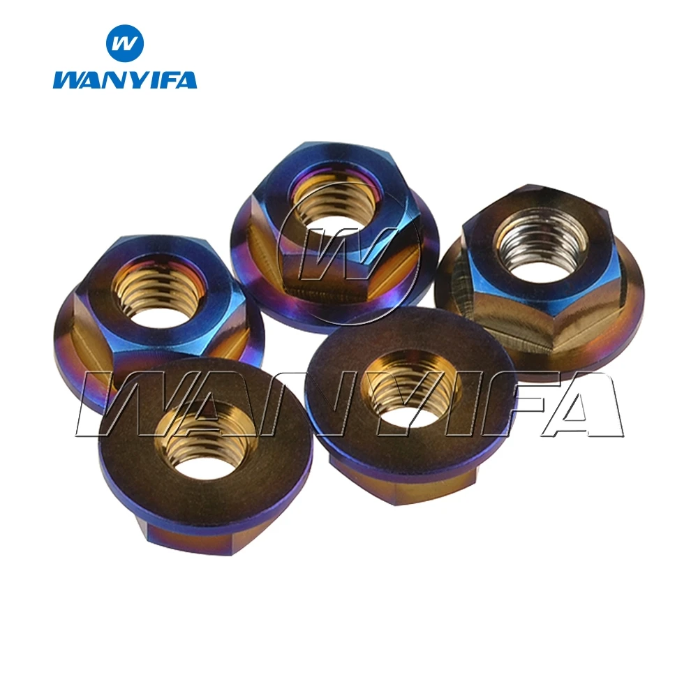 Wanifa M8 x 1 25 мм Шаг DIN6923 титановый Ti Фланец гайка для мотора велосипеда аксессуары 5