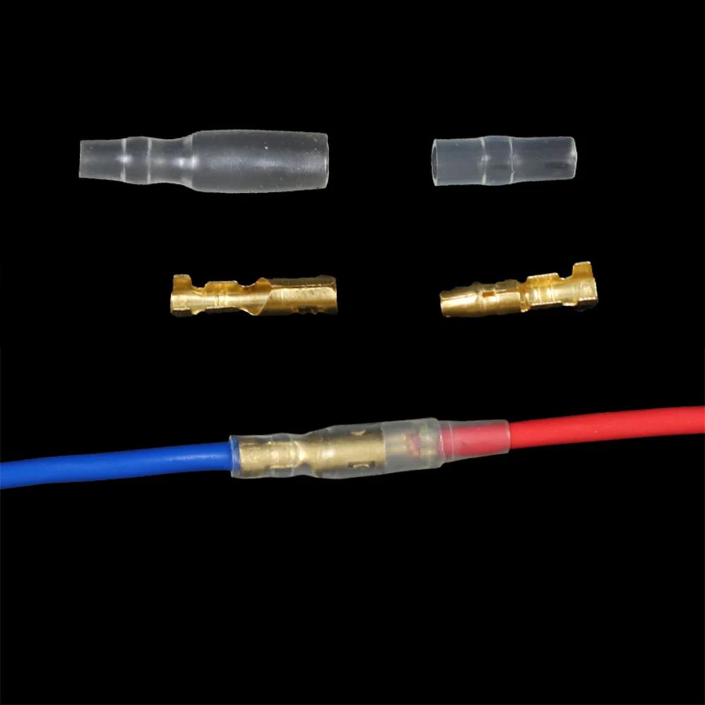 100Pcs/Lot 4.0mm Female and Male Bullet Terminals Connector Gold Brass Wire And Insulating Sleeves for Car | Обустройство дома