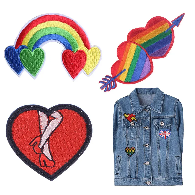 On Embroidery Patches Cute Diy Creative Badges Hot Transfer Stickers Sew On Clothes Denim Sequin Appliques
