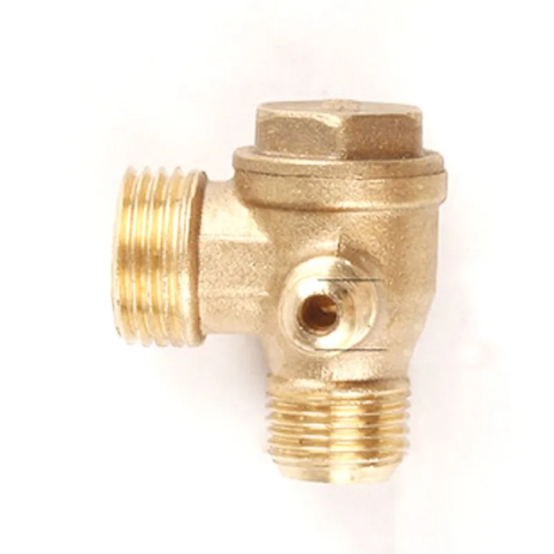 3-port Brass Threaded Check Valve Parts Connector Tool Air Compressor 10x16x20mm