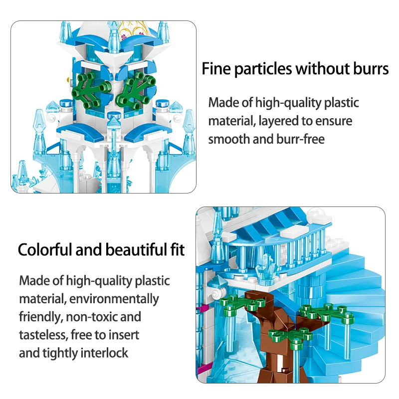 

532pcs Astronomical Bell Tower Snow World Series Ice Castle Build Blocks Compatible with Girls Friends Bricks Toys