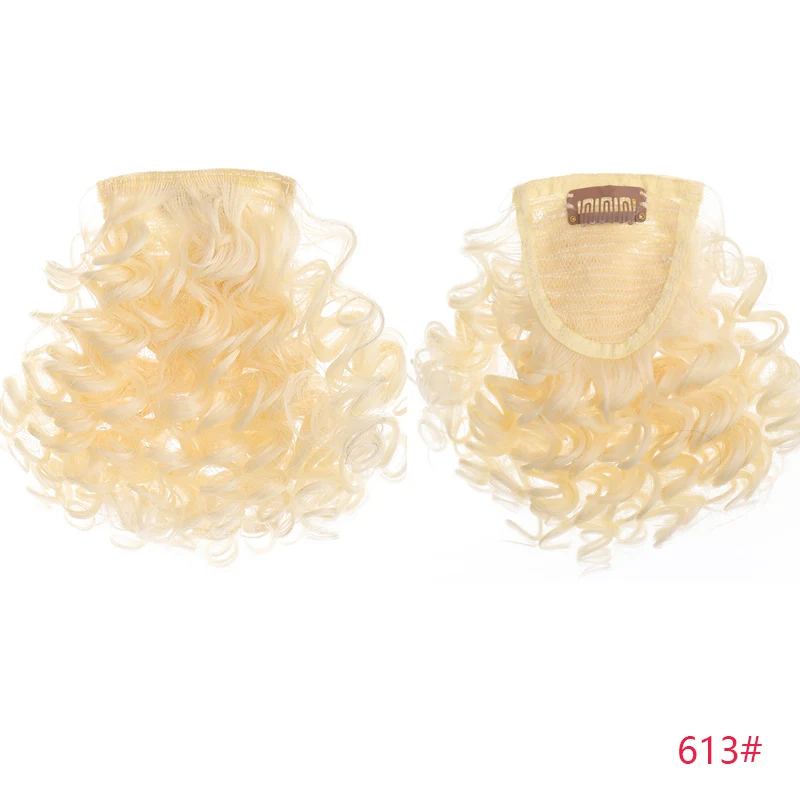 TALANG 6 дюймов афро кудрявые челки для женщин поддельные с бахромой парик закрытие