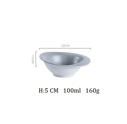 12 CM Bowl NIMITIME1 шт., японский стиль, керамическая Ретро миска для салата из риса с камнем, тарелка для фруктов, тарелка для суши, десертный ужин, домашняя посуда - Цвет: 12 CM Bowl