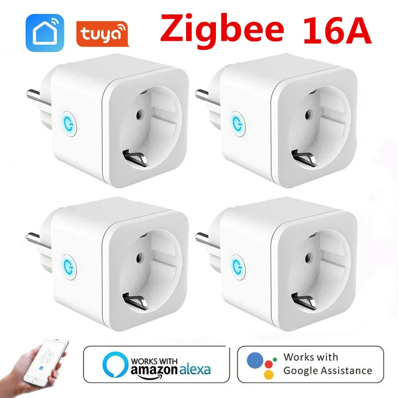 

ZigBee Smart Plug EU BR 16A Adapter Power Monitor Timer Socket APP Remote Control Tuya Outlet For Alexa Google Home Assistant