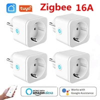 zigbee smart plug eu br 16a adapter power monitor timer socket app remote control tuya outlet for alexa google home assistant