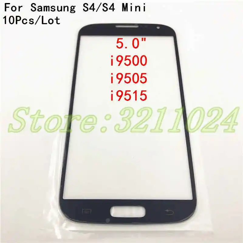 10 шт./лот панель сенсорного экрана для Samsung Galaxy S4/S4 Mini i9500 i9505 i9190 i9195 Передняя