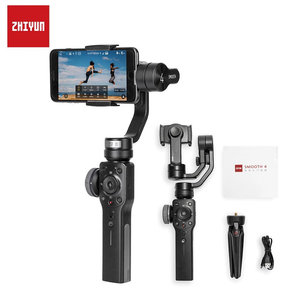 3 осевые стабилизаторы ZHIYUN Smooth 4 для смартфонов iPhone/Samsung/Huawei/Xiaomi/экшн камер|Риги и