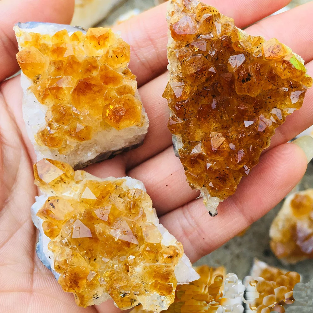 

Natural Raw Citrine Quartz Geode Yellow Crystal Cluster Healing Crystals Rough Mineral Specimen Stone Crafts Home Decor Ornament