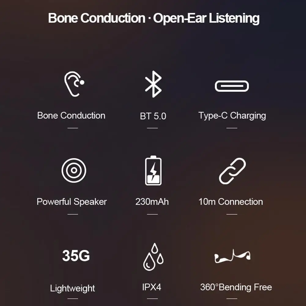 

Wireless Bluetooth Headset, Bone Sensor In-ear Sports Headset, Headset Stereo, Hands-free With Microphone, Running Sweat-proof