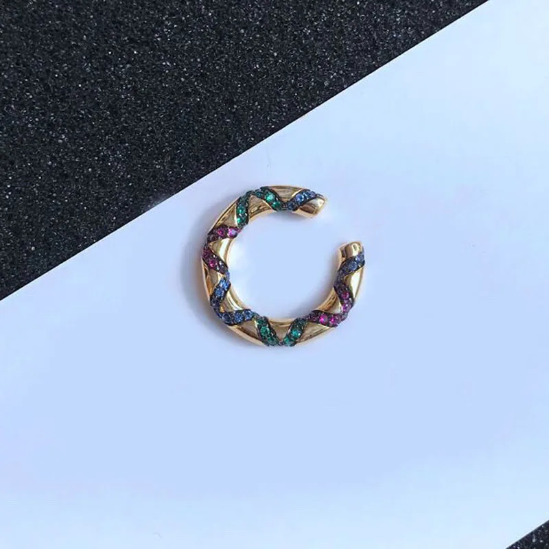 

UMGODLY 1pc Fashion Multicolor Cross Pattern Tribal Ear Bone Cuff Women Gold Color Sliding Mana Clip Earring Woman Jewelry