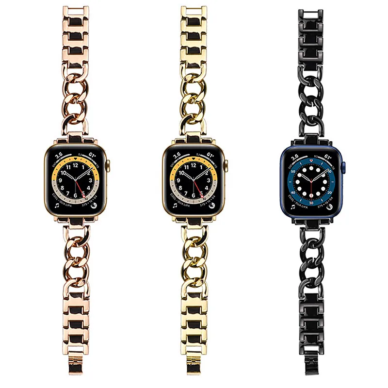 

Stainless Steel Bracelet For Apple Watch SE Strap Series 6 Band 44mm 40mm iWatch 5 4 Chain Watchbands For Applewatch 3 42mm 38mm