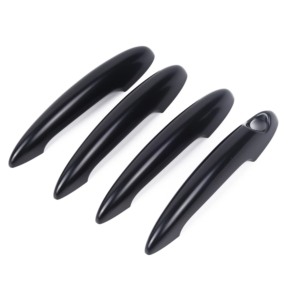 Глянцевые чехлы на дверные ручки 4 шт./компл. Обрезанные из поликарбоната черные