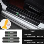 Новые 4 шт. углеродного волокна на автомобильное стекло, дверная табличка порогов педаль наклейка на порог для Skoda Octavia Kodiaq превосходное быстрого Стайлинг