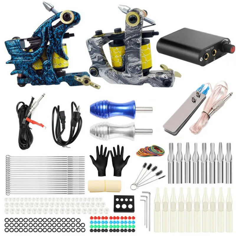 

Tattoo Machine Coil Set Dual Machine Dragonfly Electric Motor Shader & Liner Body Art Tattoo Supply Tattoo Gun Set