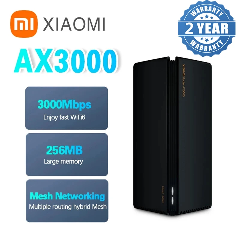 New Xiaomi Wireless Router AX3000 WiFi 6 Mesh 3000Mbps Repeater 2.4G 5G Full Gigabit OFDMA VPN Signal Amplifier Extender PPPOE